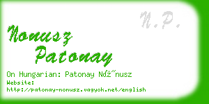 nonusz patonay business card